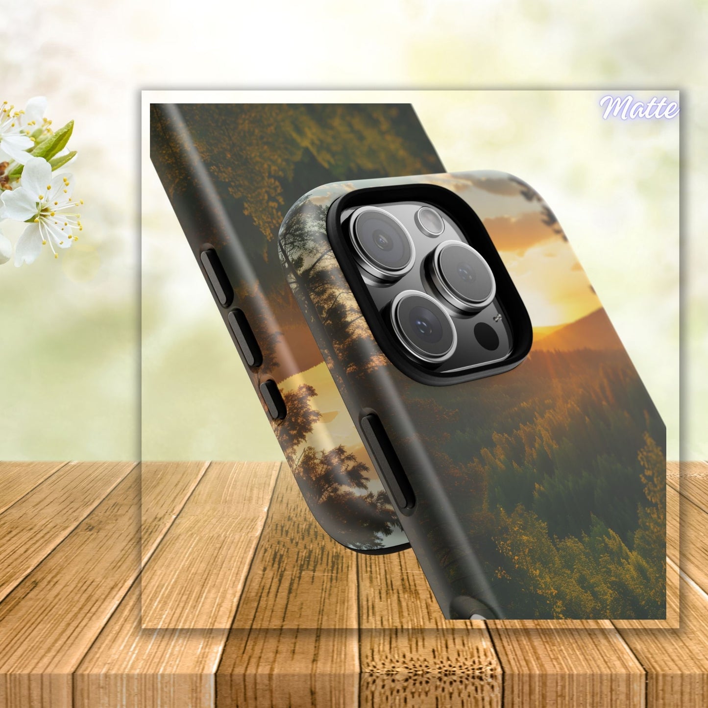 When I Rise Phone Case, Christian Forest Sunrise iPhone Cover, Psalm-Inspired Tough Case, Samsung Case