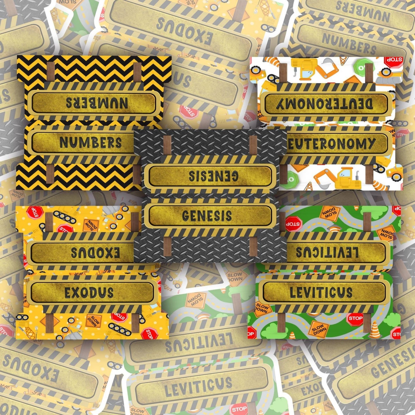 Construction Bible Tabs for Kids, Boys Scripture Tabs, Fun Builder Bible Accessories, Boys Bible Tab Set