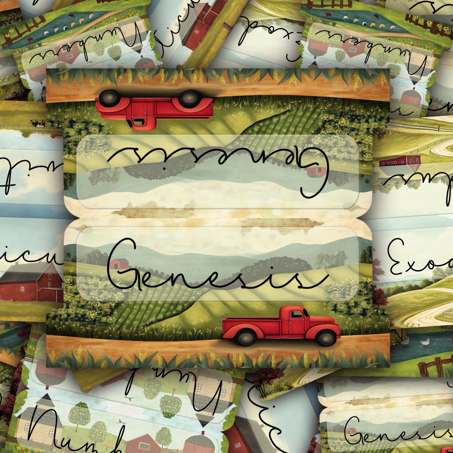 Farm Truck Bible Tabs, Vintage Red Truck Bible Divider Tabs, Country Scripture Tabs, Rustic Faith Accessories, Bible Tabs