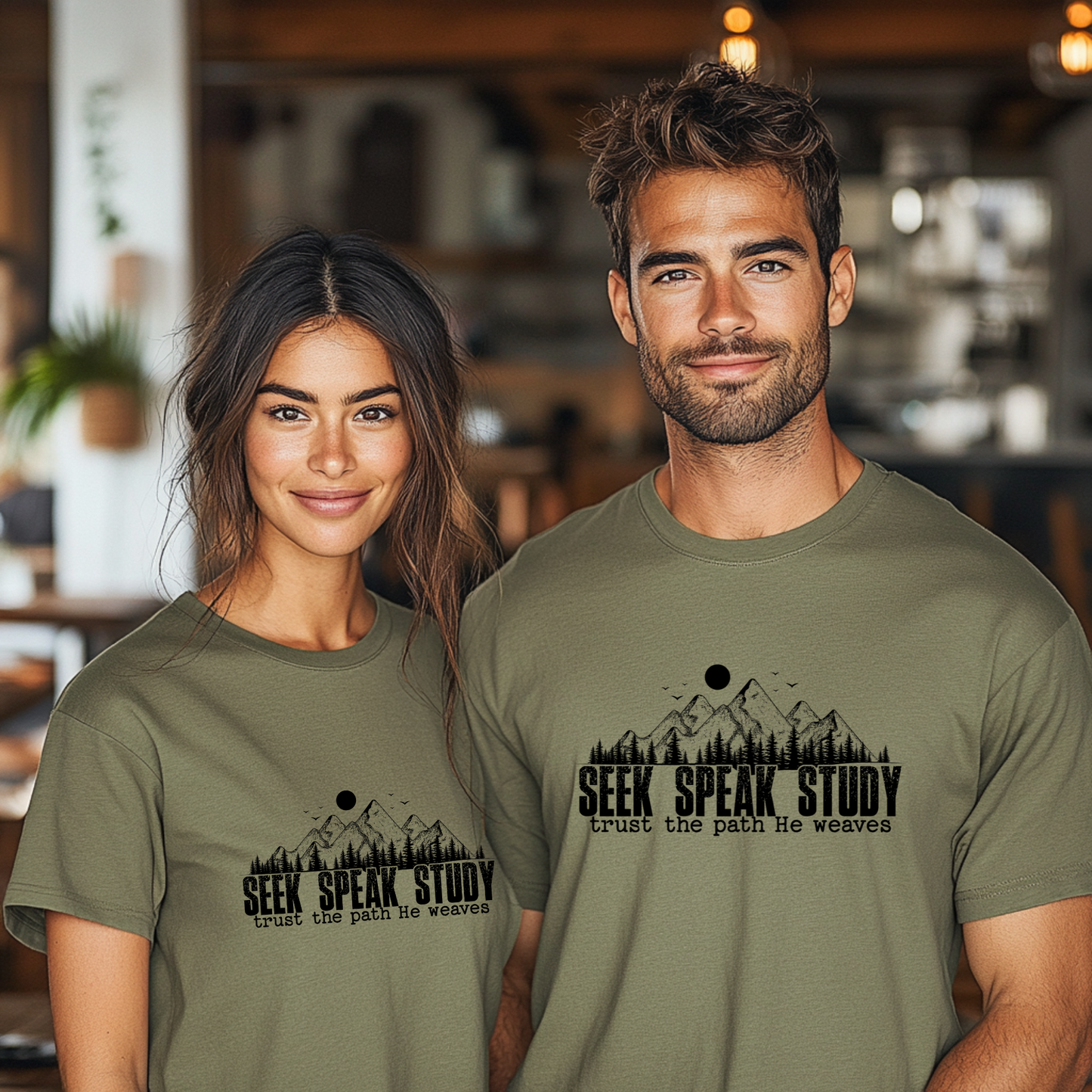 Seek Speak Study Christian T-Shirt, Trust the Path He Weaves Tee, Comfort Colors Faith Shirt, Bible Study Shirt, Hiking Christian Gift