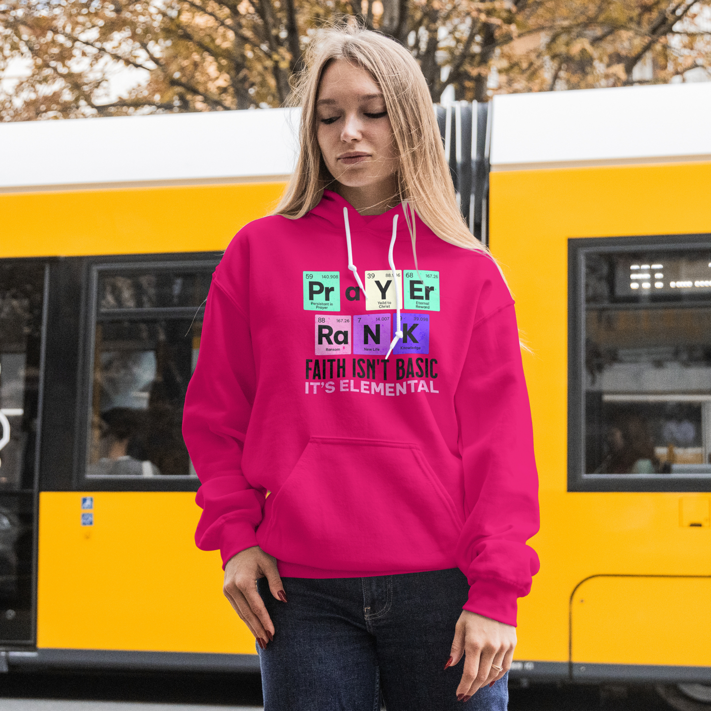 Faith Isn’t Basic Hoodie, PRAYER RANK Elemental Christian Sweatshirt, Unisex Bible Verse Hoodie, Science-Inspired Faith Gift
