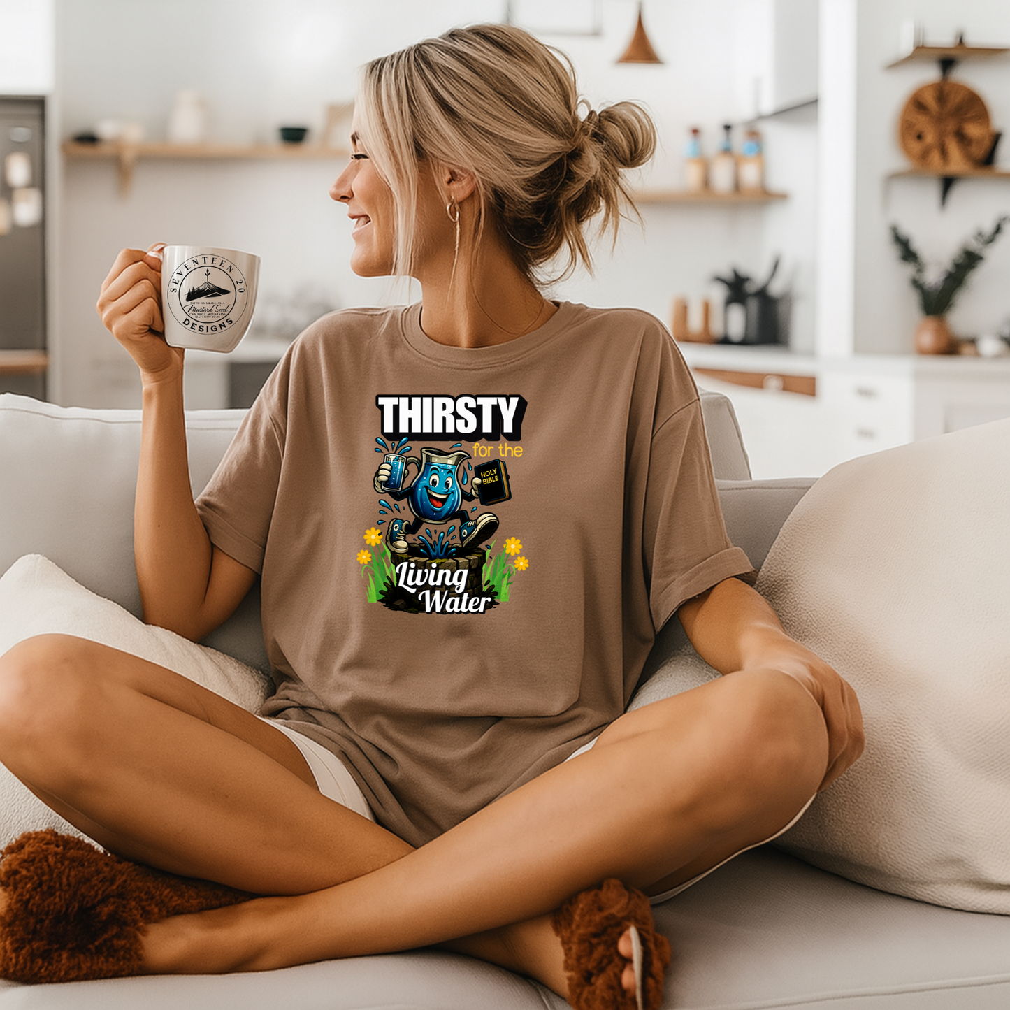 Thirsty Living Water T-Shirt, Fun Retro Graphic Tee, Christian Graphic Tee, Faith-Based Shirt