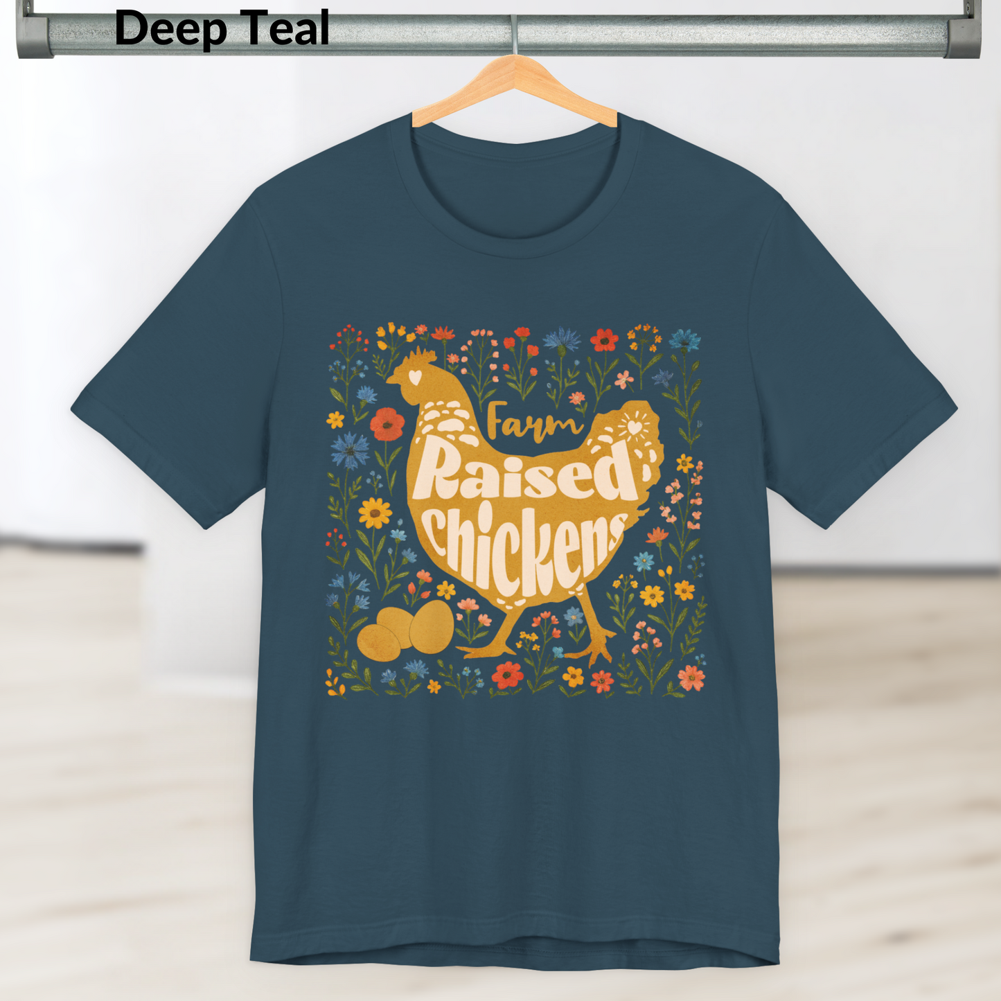 Farm Raised Chickens Shirt, Cute Country Farm Graphic Tee, Backyard Chicken Lover Gift, Boho Floral Chicken T-Shirt for Women