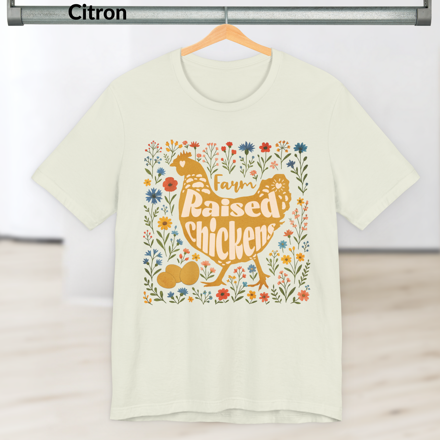 Farm Raised Chickens Shirt, Cute Country Farm Graphic Tee, Backyard Chicken Lover Gift, Boho Floral Chicken T-Shirt for Women
