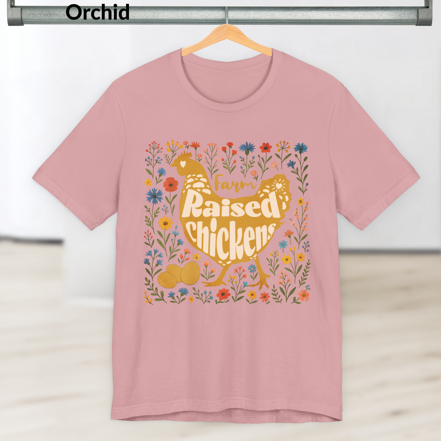 Farm Raised Chickens Shirt, Cute Country Farm Graphic Tee, Backyard Chicken Lover Gift, Boho Floral Chicken T-Shirt for Women