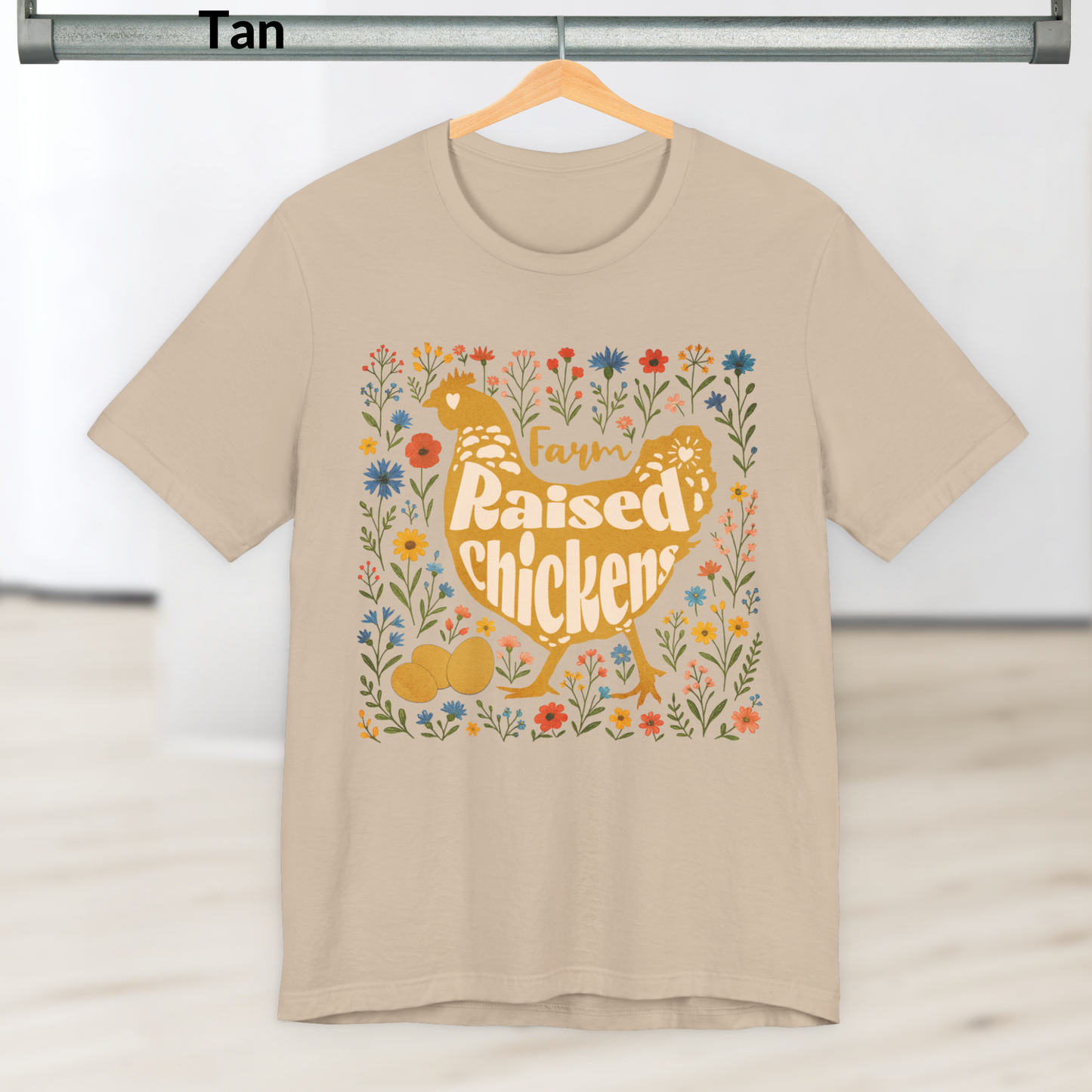 Farm Raised Chickens Shirt, Cute Country Farm Graphic Tee, Backyard Chicken Lover Gift, Boho Floral Chicken T-Shirt for Women