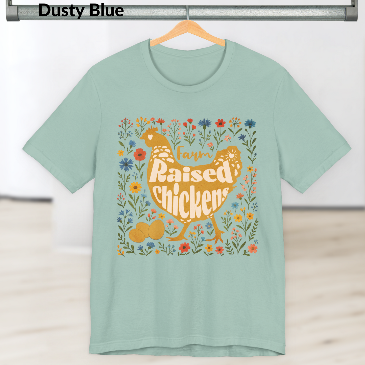 Farm Raised Chickens Shirt, Cute Country Farm Graphic Tee, Backyard Chicken Lover Gift, Boho Floral Chicken T-Shirt for Women