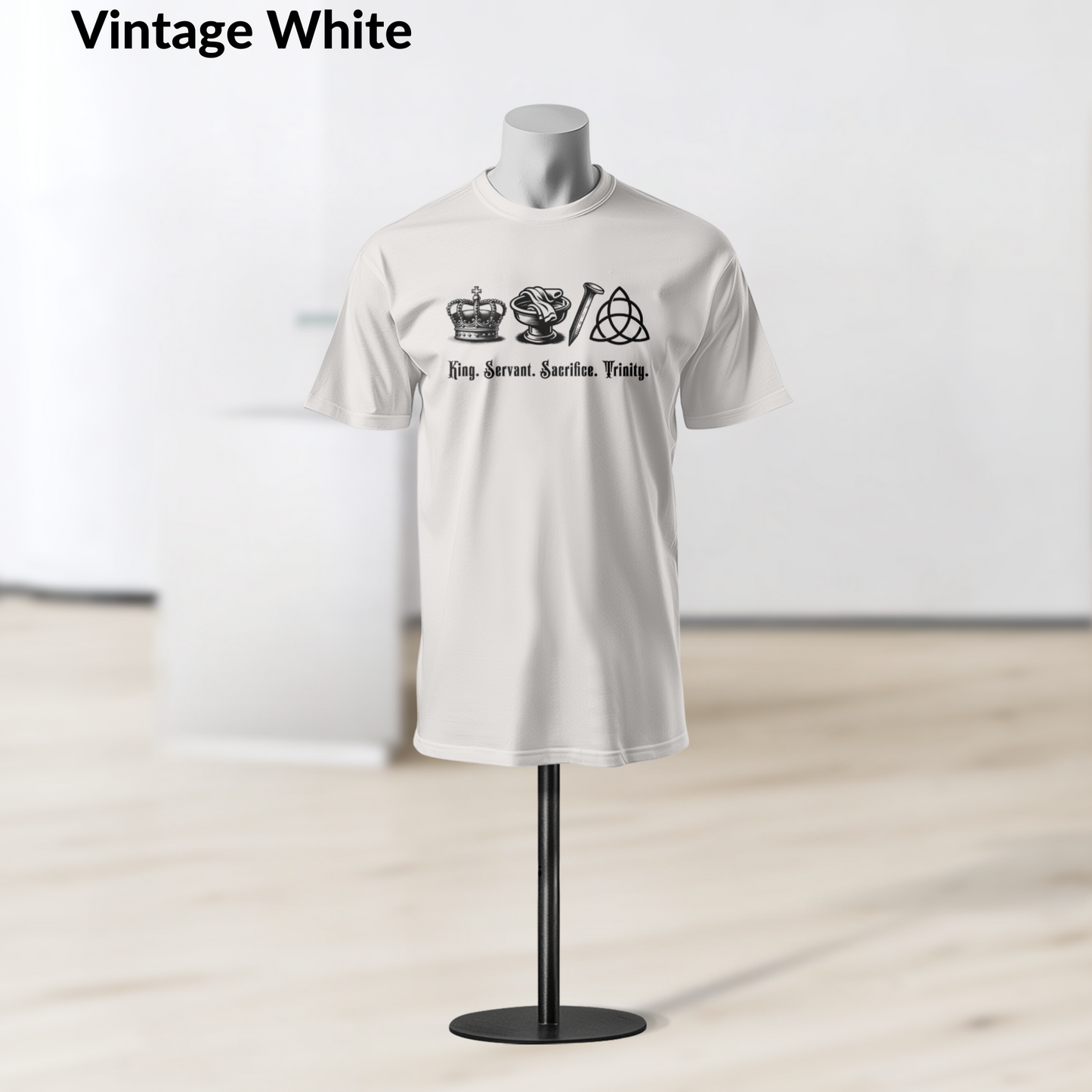 Gospel Message Tee, Christian Shirt, King Jesus, Basin & Towel, Nail, Trinity Symbol