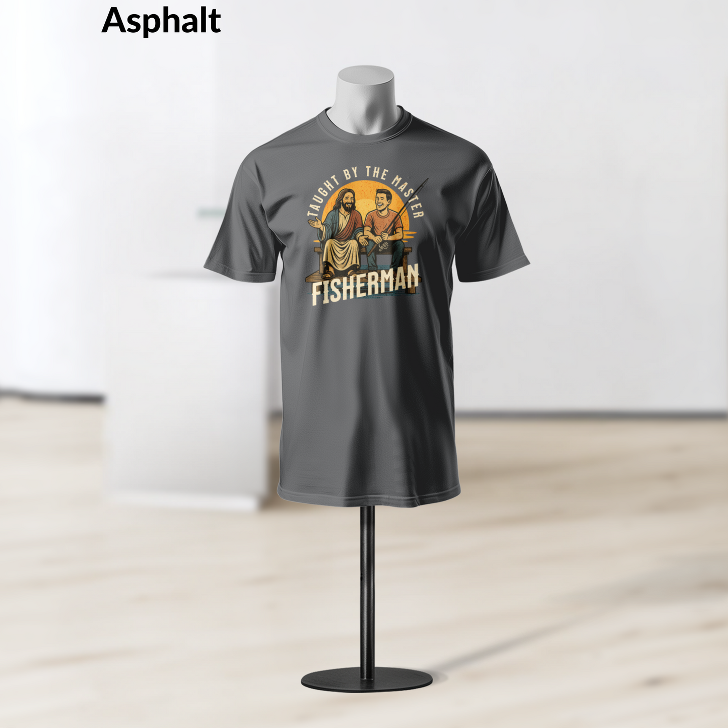 Taught by the Master Fisherman T-Shirt, Christian Fishing Tee for Men, Jesus and Fisherman Design, Faith Based Gift for Outdoorsmen