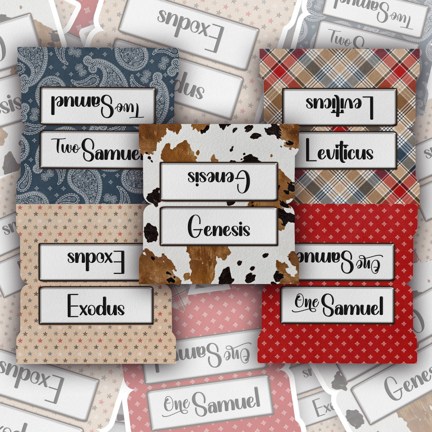 Country Western Bible Tabs, Country Inspired Bible Index Tabs, Rustic Scripture Tabs for Women & Girls