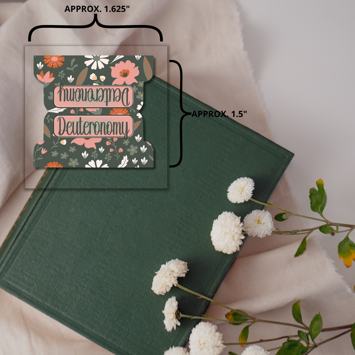 Retro Floral Bible Tabs, Christian Planner Tabs for Women, 70s-Inspired Scripture Tab Set, Faith-Based Bible Accessories