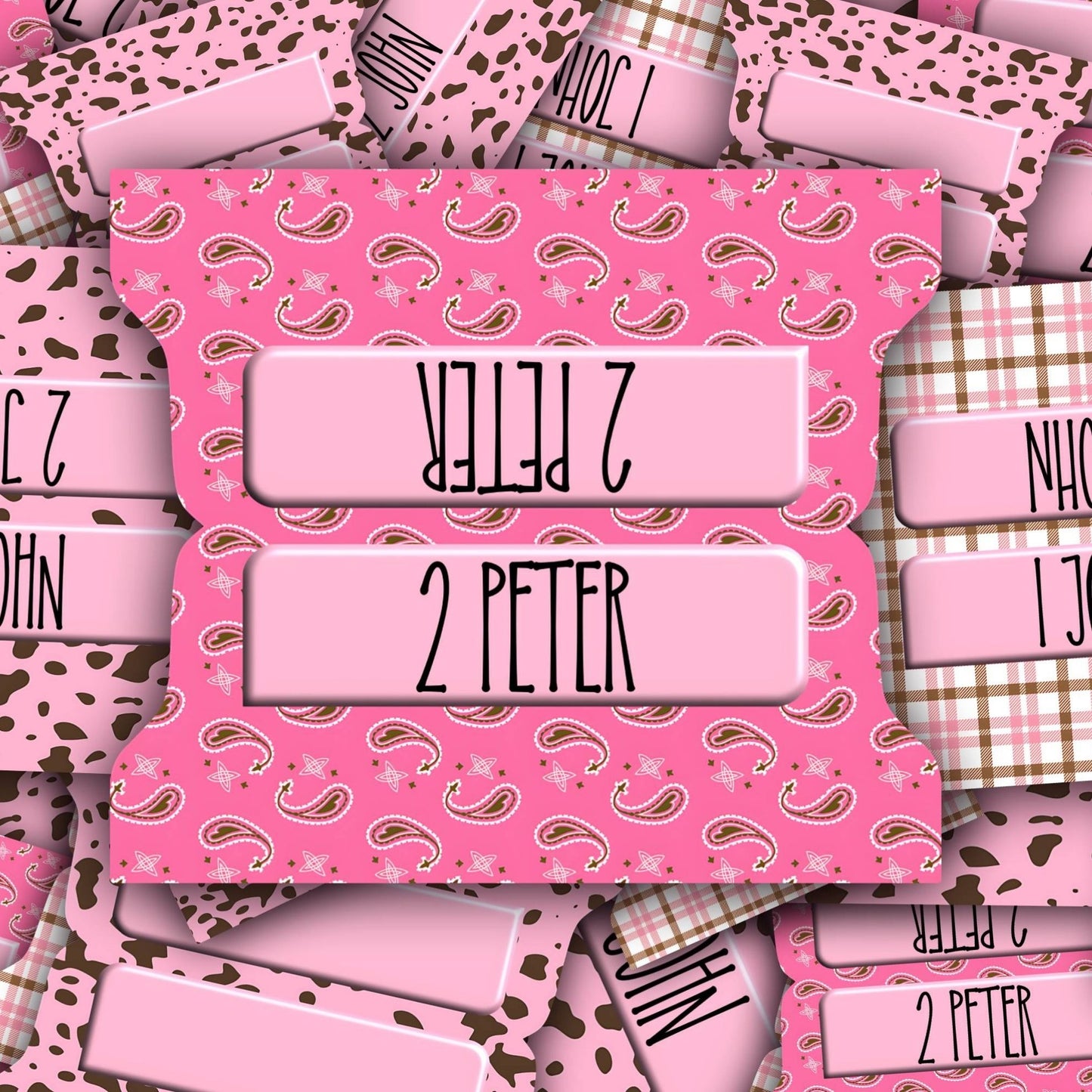 Pink Cowgirl Bible Tabs, Western Scripture Tab Set for Women & Girls, Paisley Faith Planner Accessories, Rodeo-Inspired Bible Gift