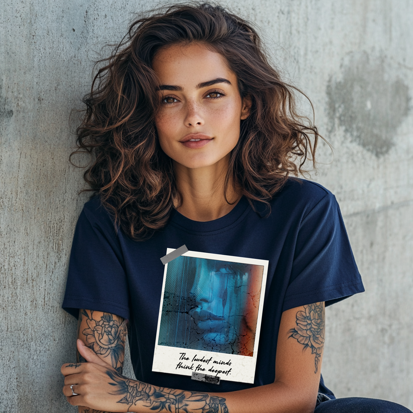 The Loudest Minds Think the Deepest T-Shirt, Abstract Polaroid Graphic Tee, Inspirational Unisex Design for Deep Thinkers, Unique and Artistic Casual Wear