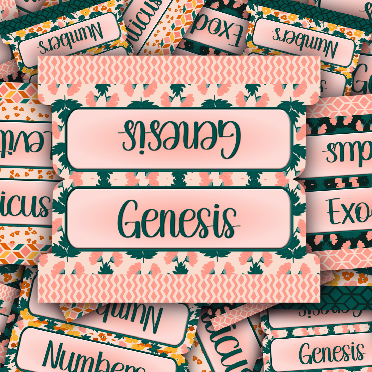 Peach Floral Bible Tabs | Bible Index Tabs for Women | Scripture Tabs for Journaling Bibles | Floral Christian Gifts
