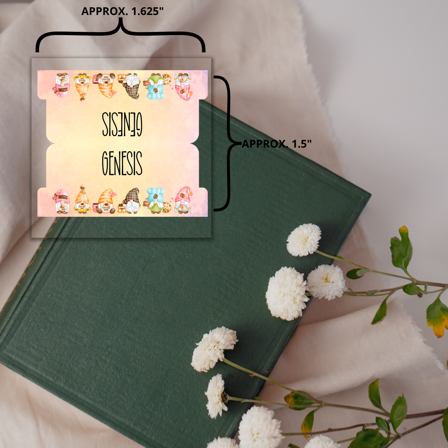 Watercolor Gnome Bible Tabs, Pastel Bible Book Tabs, Scripture Divider Tabs, Bible Journaling Tabs