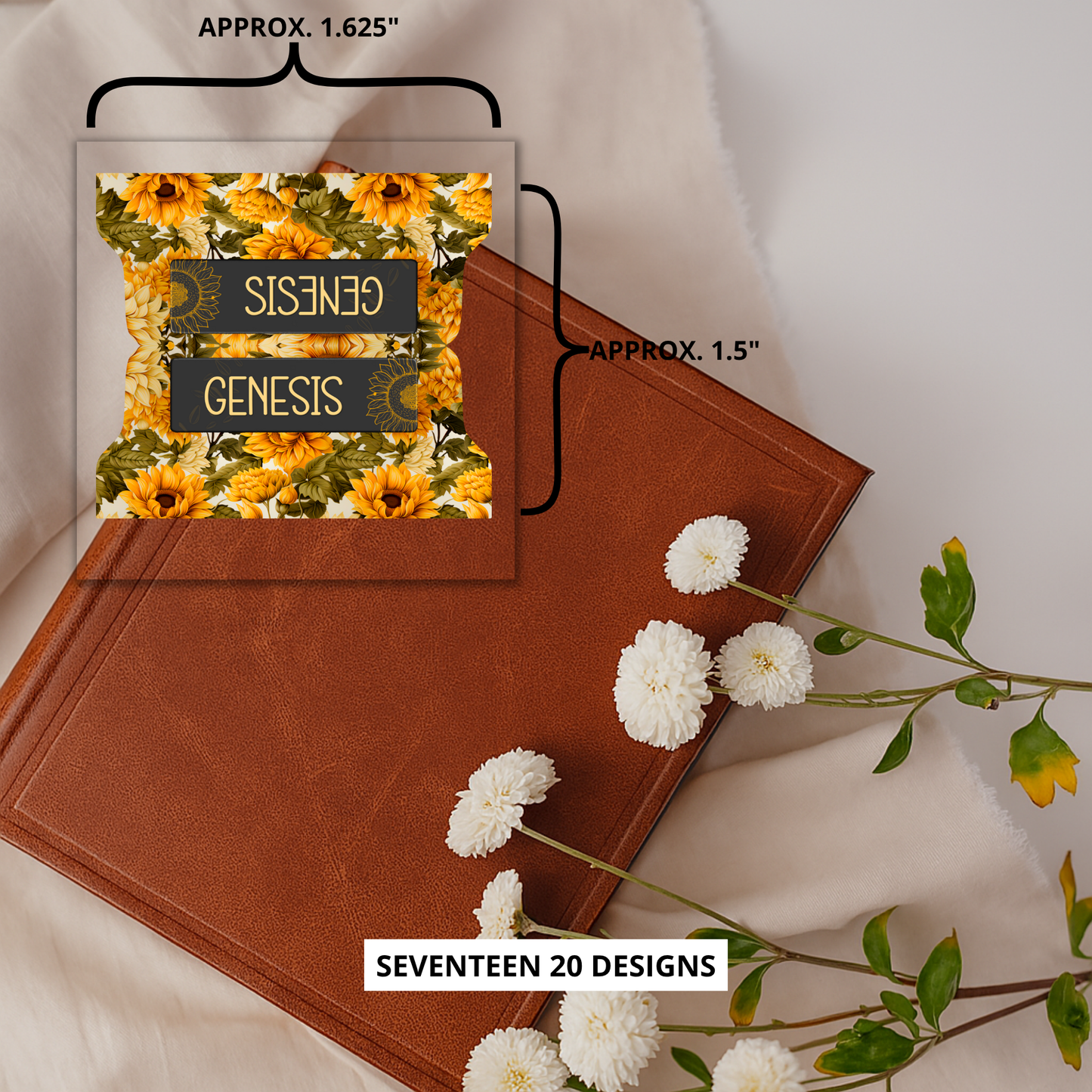 Sunflower Bible Tabs, Christian Planner Tabs, Bible Book Dividers, Floral Bible Accessories, Scripture Study Tabs