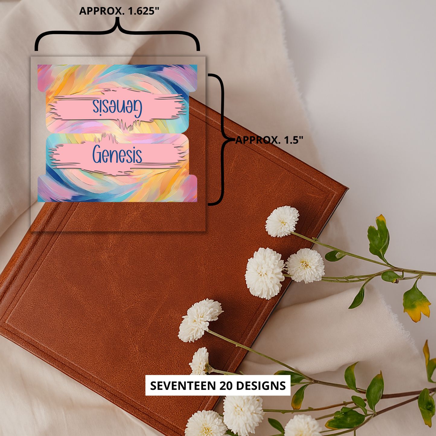 Pastel Brushstrokes Bible Tabs, Elegant Bible Book Dividers for Women, Scripture Study Accessories, Faith Gift for Her