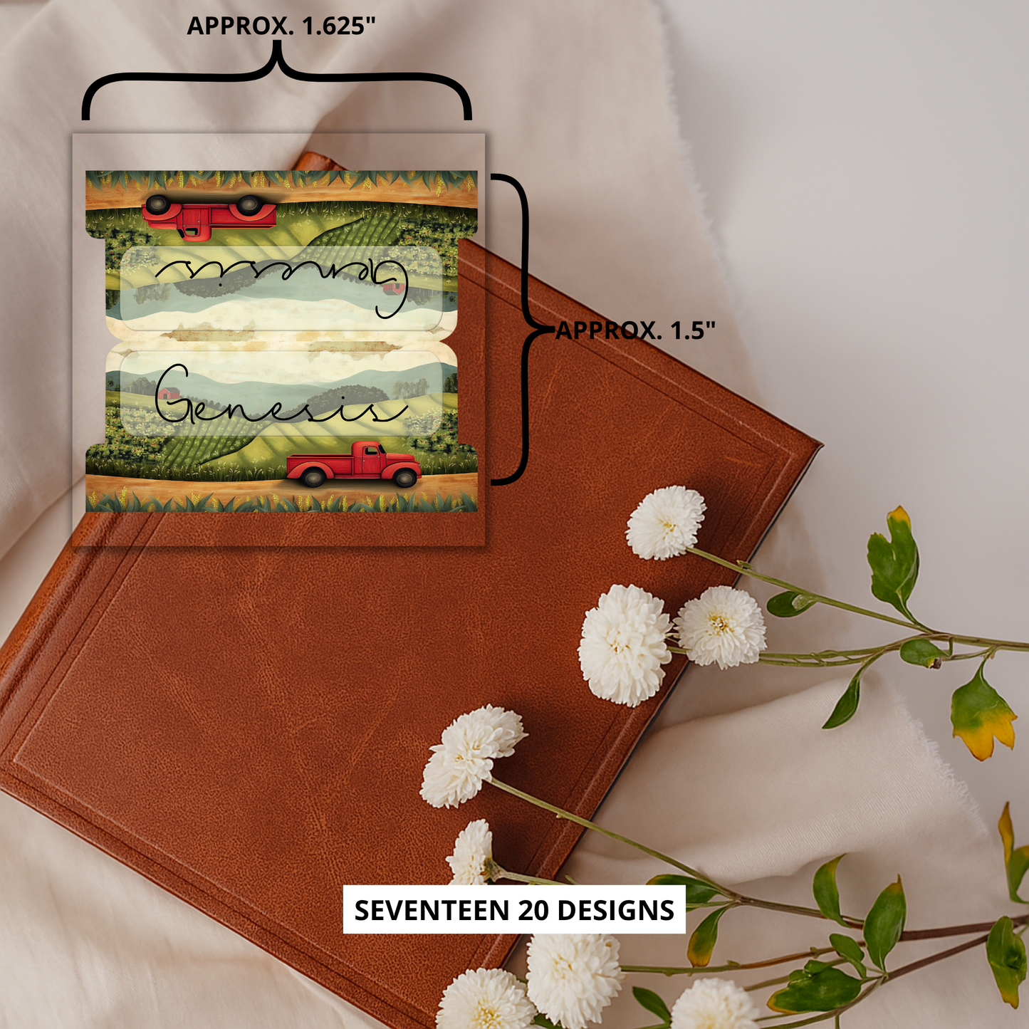Farm Truck Bible Tabs, Vintage Red Truck Bible Divider Tabs, Country Scripture Tabs, Rustic Faith Accessories, Bible Tabs