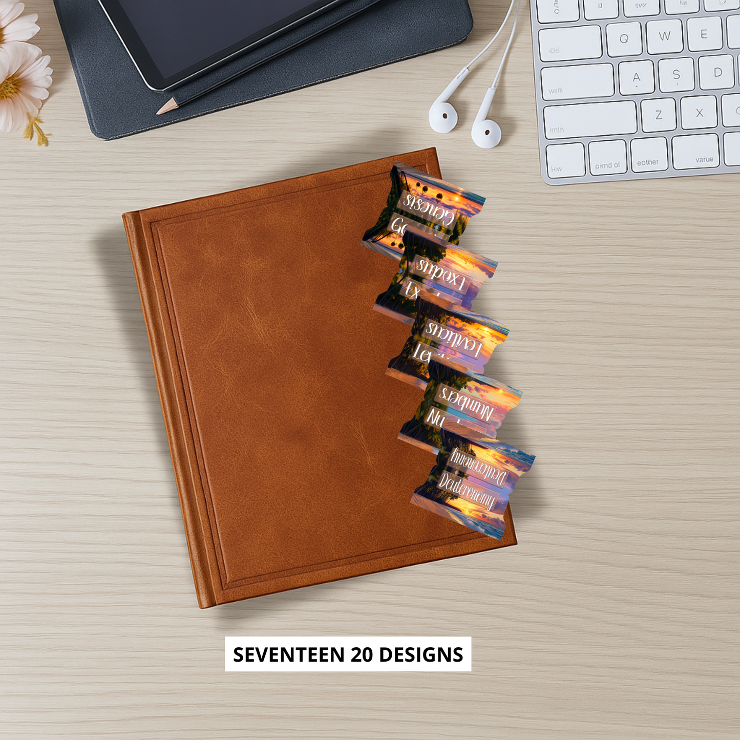 Tropical Sunset Bible Tabs, Bible Book Tabs, Scripture Divider Tabs, Sunset-Themed Bible Tabs