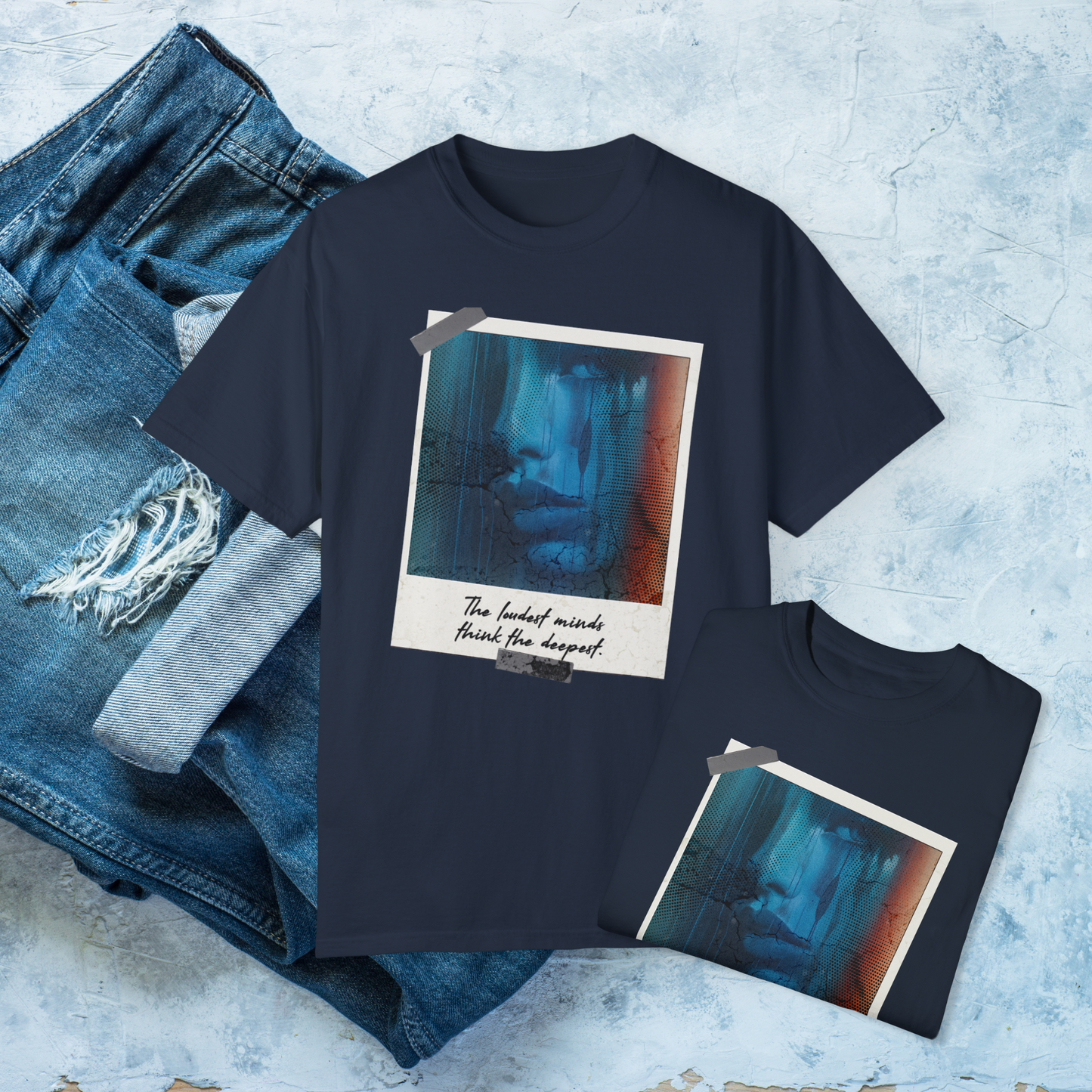 The Loudest Minds Think the Deepest T-Shirt, Abstract Polaroid Graphic Tee, Inspirational Unisex Design for Deep Thinkers, Unique and Artistic Casual Wear