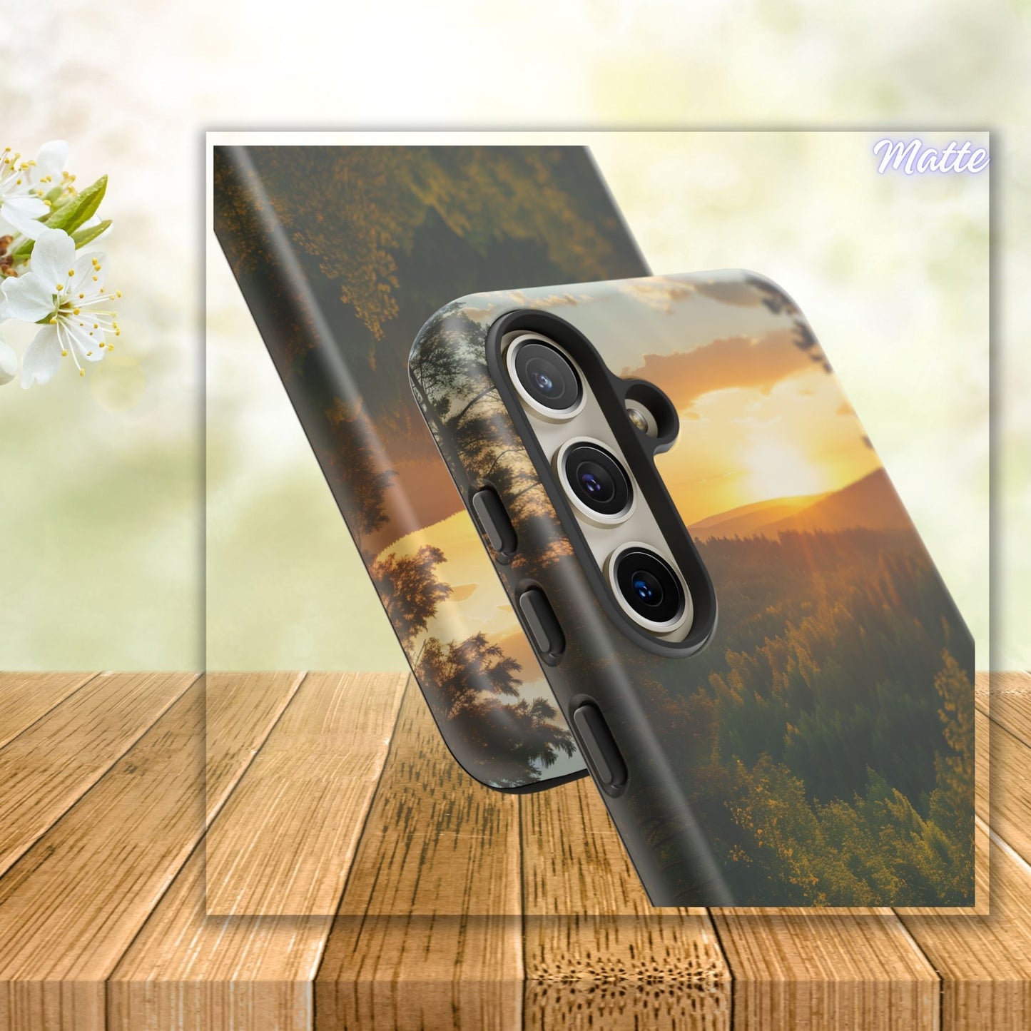 When I Rise Phone Case, Christian Forest Sunrise iPhone Cover, Psalm-Inspired Tough Case, Samsung Case
