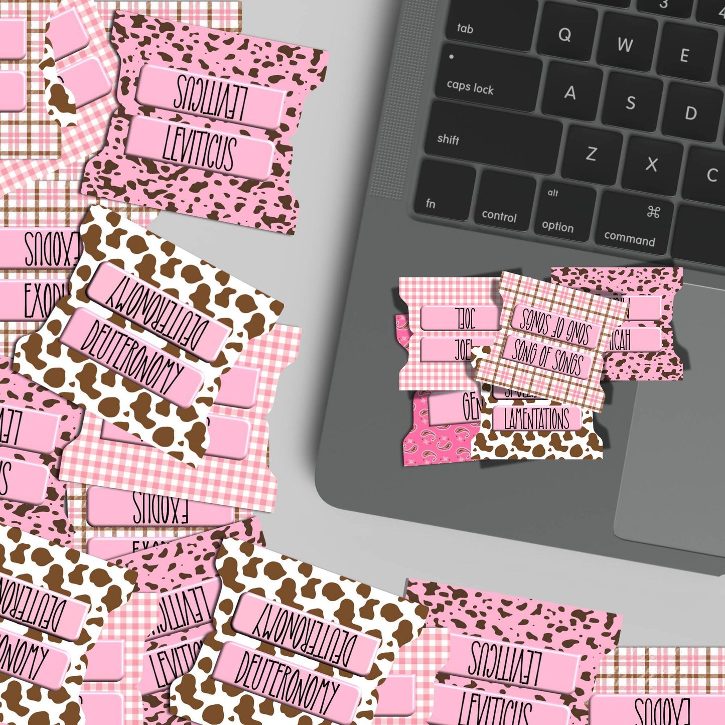 Pink Cowgirl Bible Tabs, Western Scripture Tab Set for Women & Girls, Paisley Faith Planner Accessories, Rodeo-Inspired Bible Gift