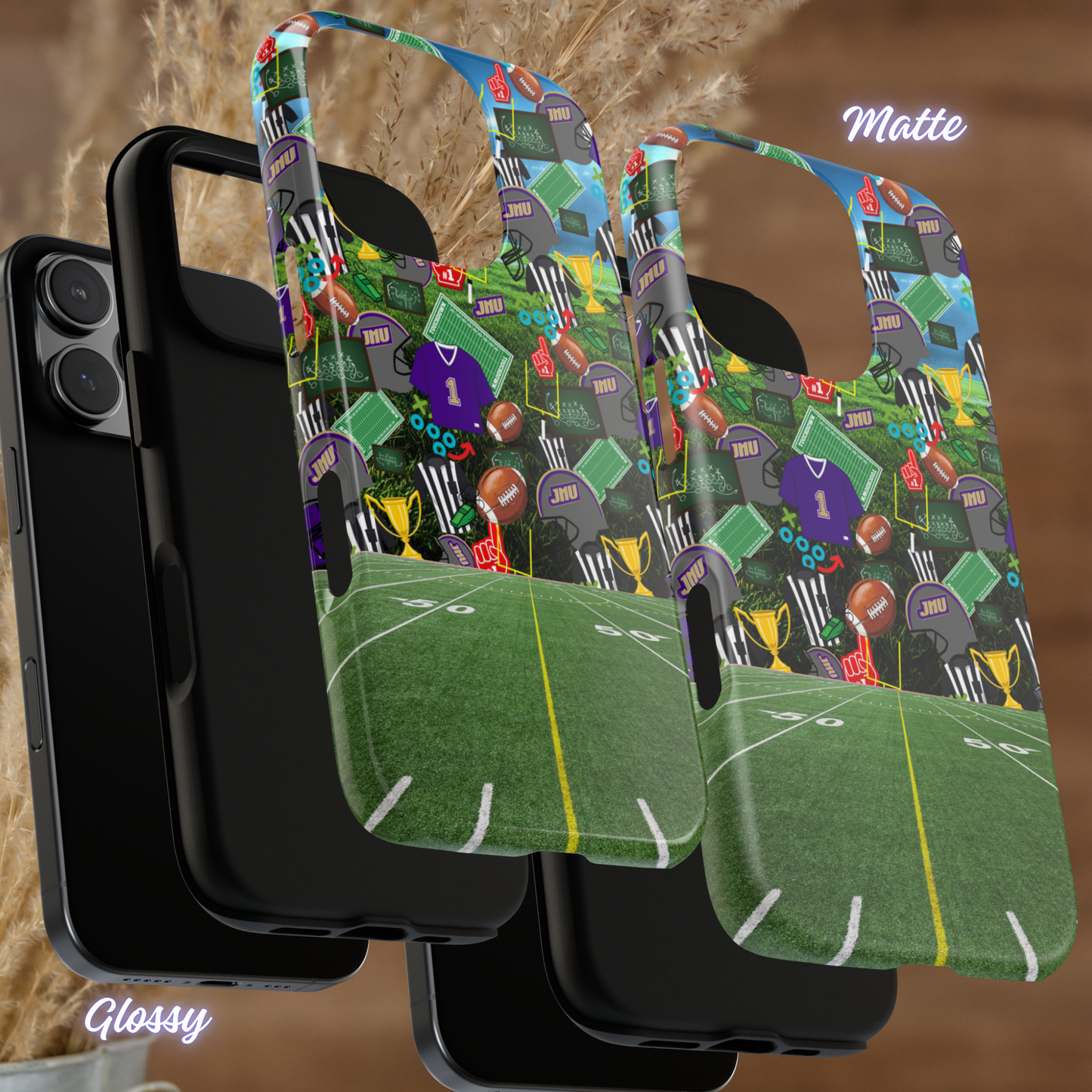 JMU Football Phone Case, Sports Fan iPhone Cover, Game Day Tough Case, iPhone Case, Samsung Case, Google Pixel Case, Tough Protective Cover