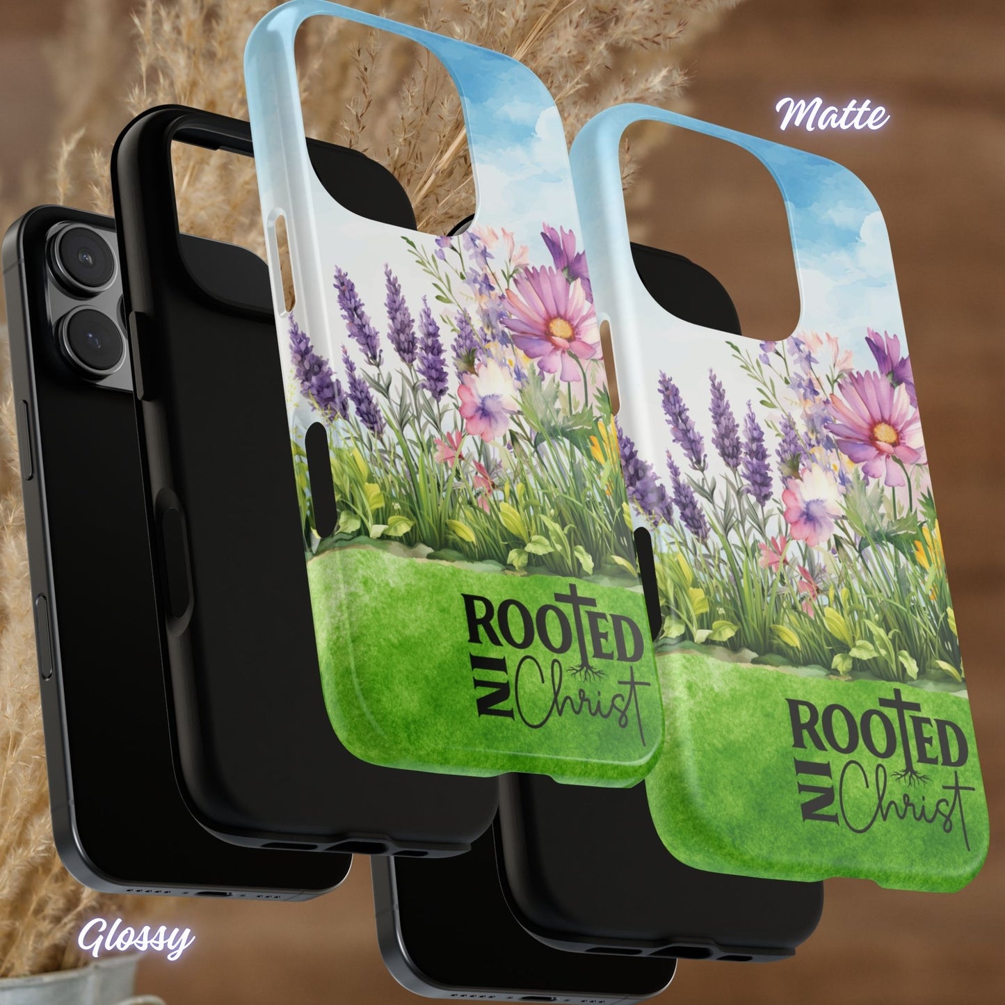 Rooted in Christ Floral Phone Case, Christian Wildflower iPhone Case, Floral Phone Case, Rooted in Christ, iPhone Case, Samsung Case, Tough Protective Cover