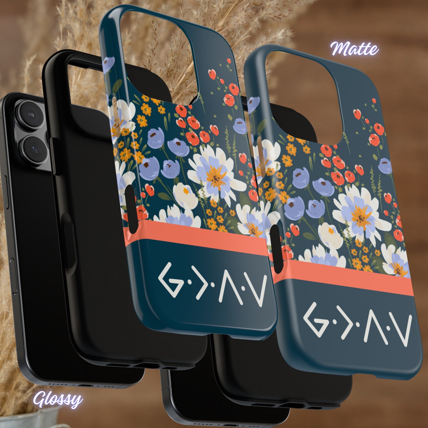 Floral Phone Case, God Is Greater Phone Case, Faith iPhone Cover, Christian Phone Case, iPhone Case, Samsung Case, Tough Protective Cover