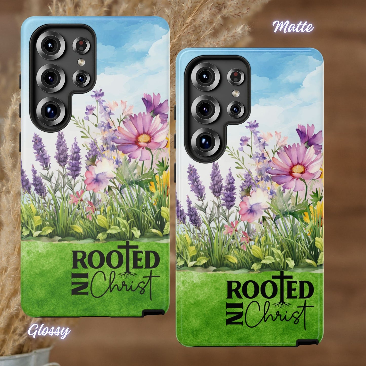 Rooted in Christ Floral Phone Case, Christian Wildflower iPhone Case, Floral Phone Case, Rooted in Christ, iPhone Case, Samsung Case, Tough Protective Cover