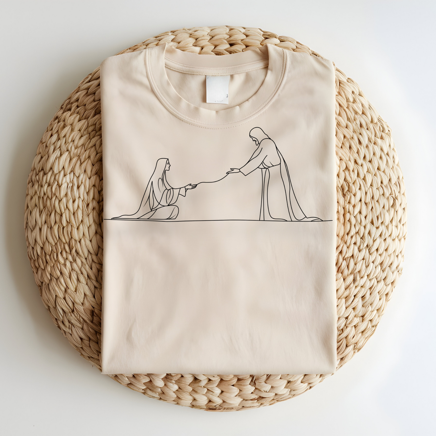 Minimalist Jesus and Woman T-Shirt, Your faith has healed you T-Shirt, Faith-Based Christian Tee, Inspirational Bible Shirt, Religious Line Art Tee