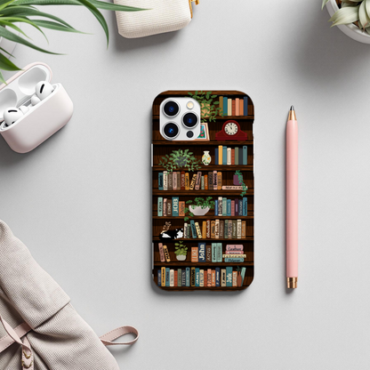 Books of the Bible Bookshelf Phone Case – Faith-Based Scripture Design for iPhone, Samsung, Pixel | Christian Book Stack Case