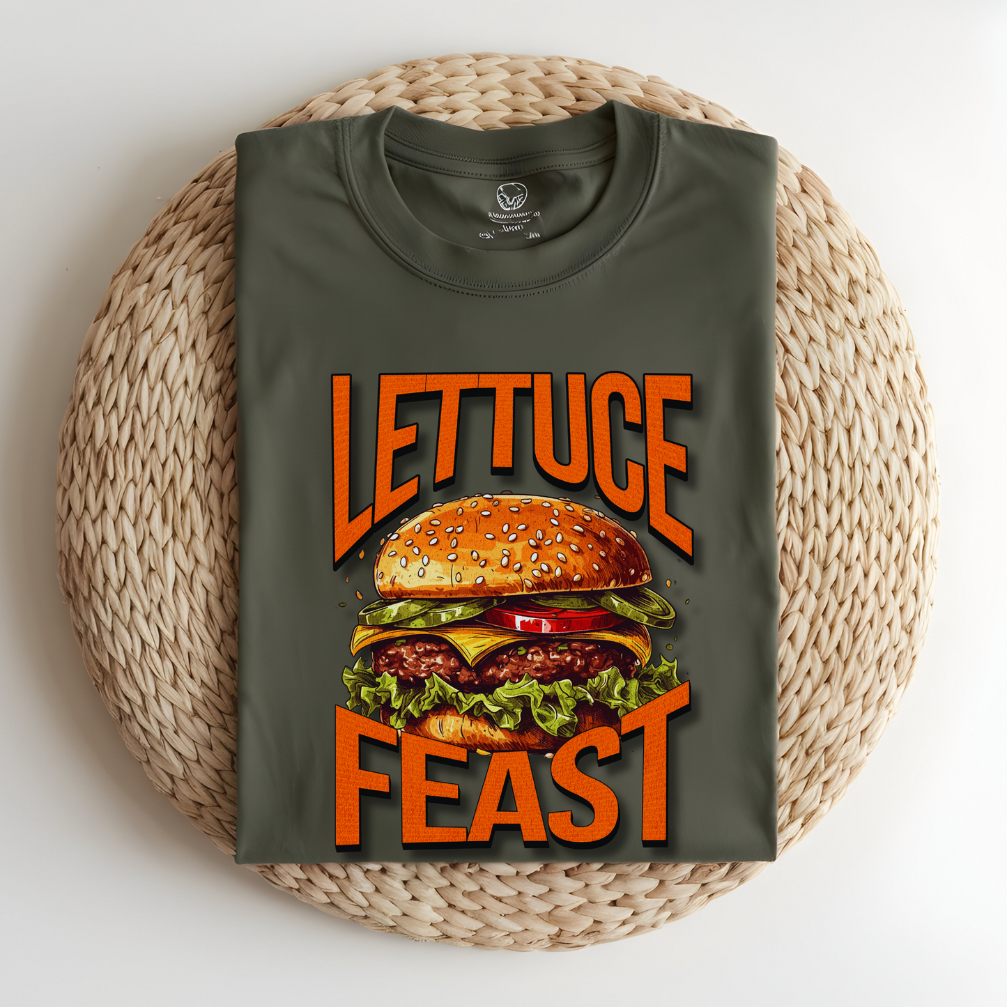 Lettuce Feast T-Shirt, Funny Burger Graphic Tee, Foodie Lover Gift, Retro Fast Food Shirt, Burger Lover Apparel, Unisex Casual Food Humor Tee