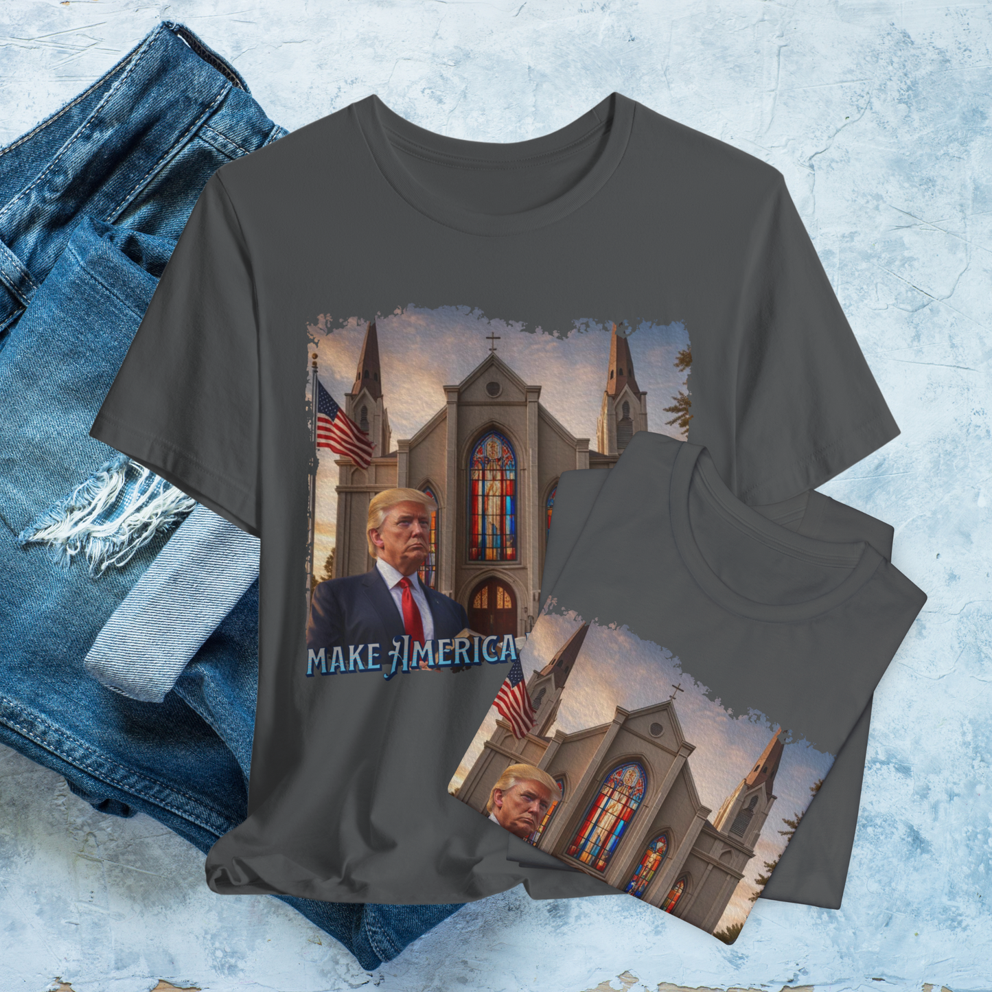Make America Pray Again T-Shirt, Christian Patriotic Shirt, Church and Faith Design, Religious Apparel, Inspirational USA Tee