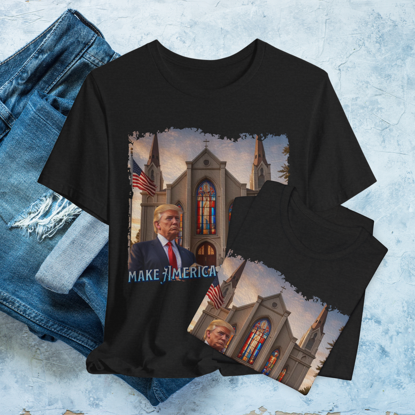 Make America Pray Again T-Shirt, Christian Patriotic Shirt, Church and Faith Design, Religious Apparel, Inspirational USA Tee