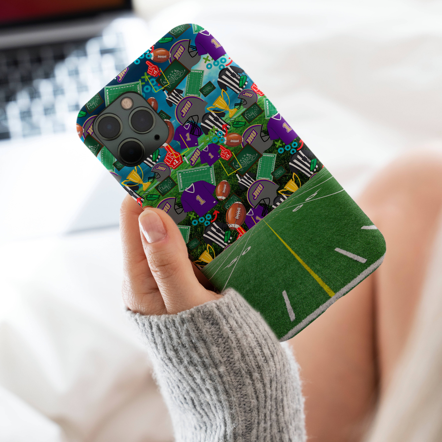 JMU Football Phone Case, Sports Fan iPhone Cover, Game Day Tough Case, iPhone Case, Samsung Case, Google Pixel Case, Tough Protective Cover