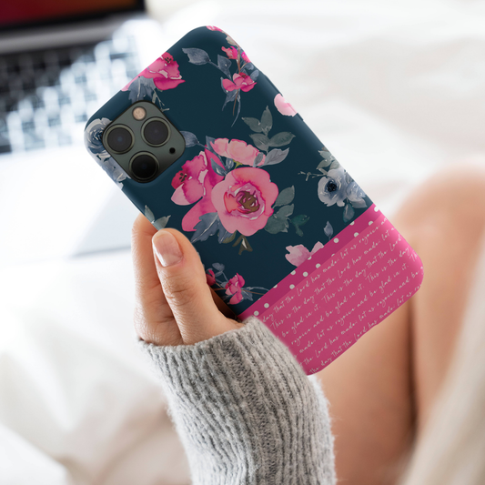 This Is the Day Psalm 118:24, Floral Scripture Phone Case, Pink Roses Christian iPhone Cover, iPhone Case, Samsung Case, Tough Protective Cover