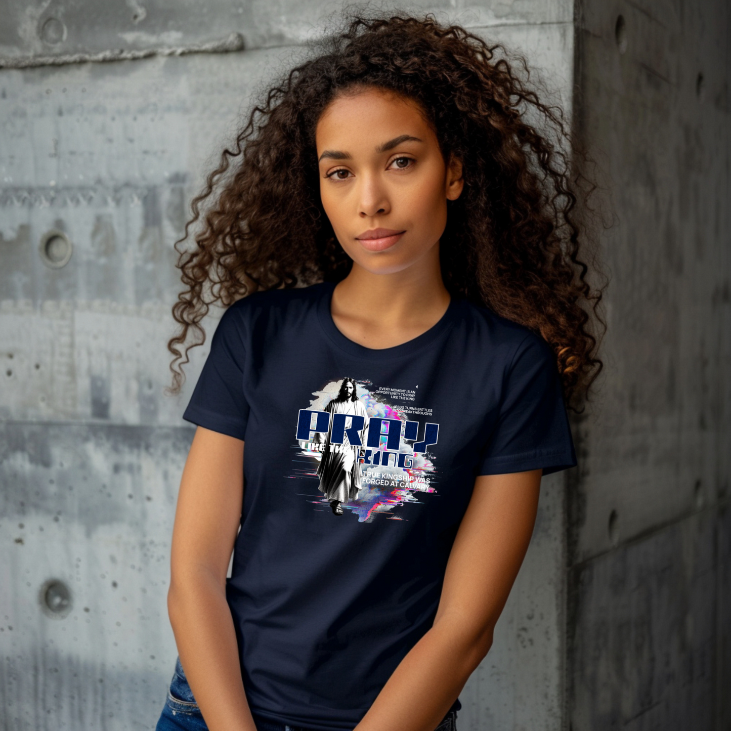 Pray Like the King T-Shirt, Jesus Prayer Shirt for Men & Women, Faith-Based Softstyle Tee, Christian Gift Inspired by Calvary