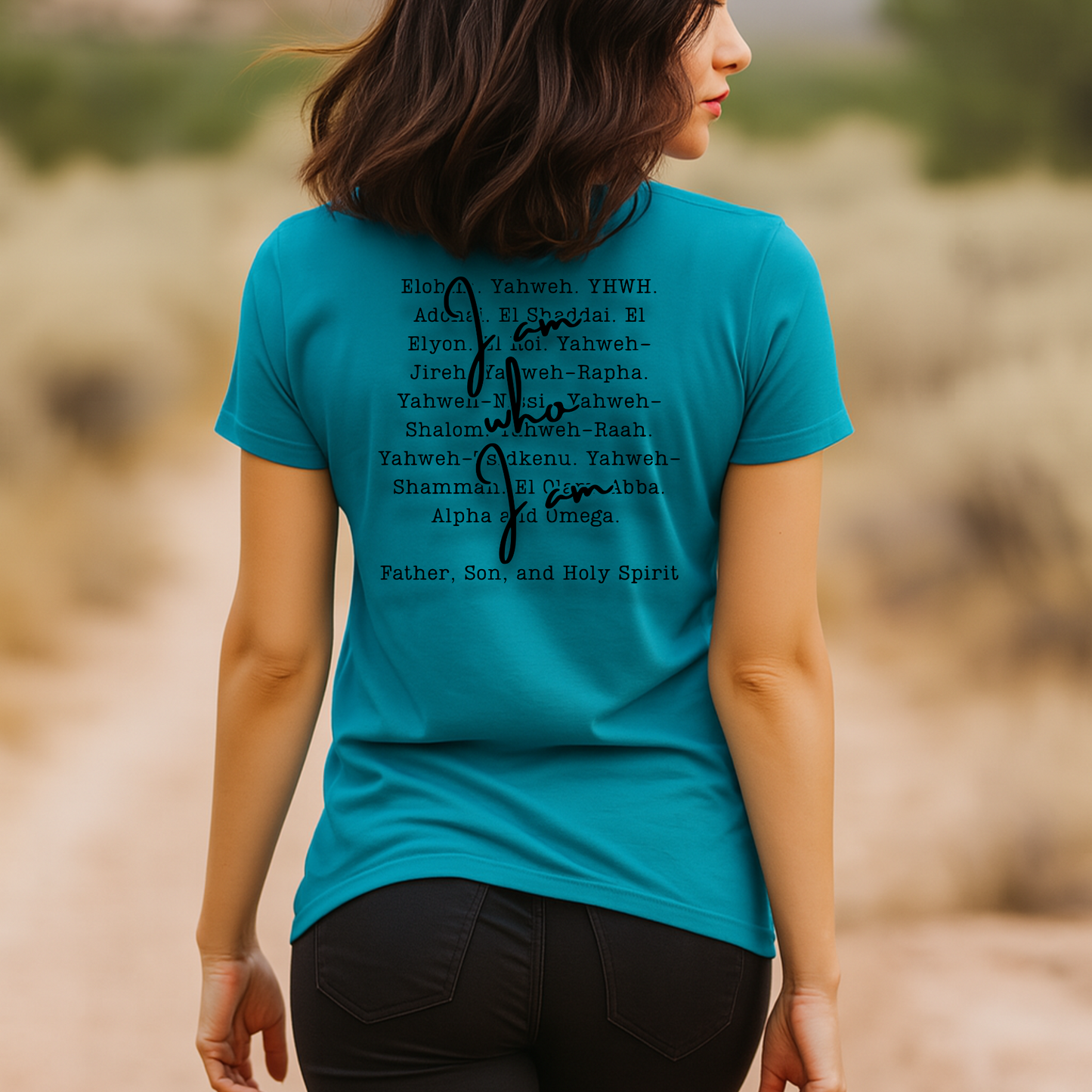 Names of God T-Shirt, Exodus 3:14, Jesus Over All Tee, Christian Typography Shirt, Faith-Based Apparel, Father, Son, and Holy Spirit Shirt