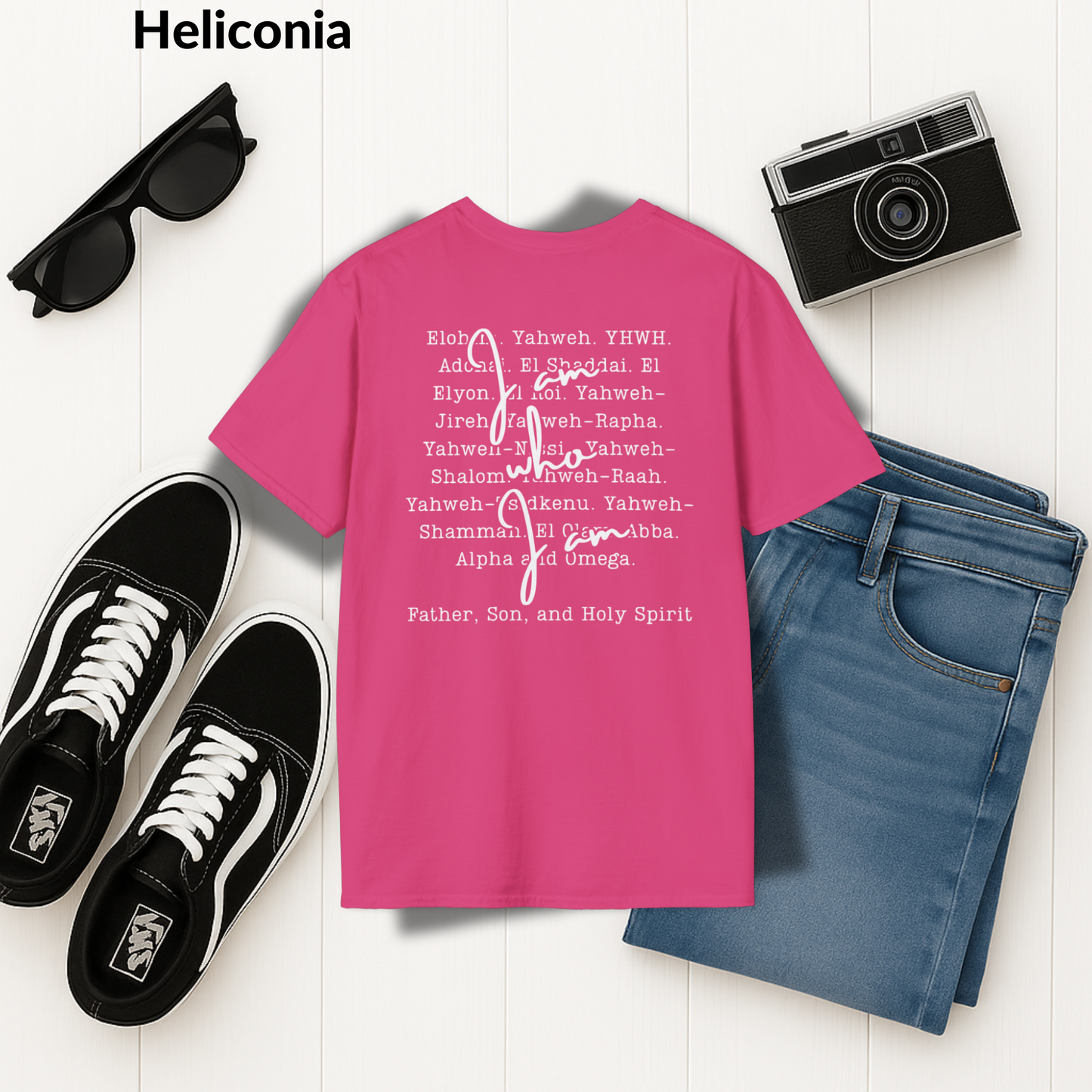 Names of God T-Shirt, Exodus 3:14, Jesus Over All Tee, Christian Typography Shirt, Faith-Based Apparel, Father, Son, and Holy Spirit Shirt