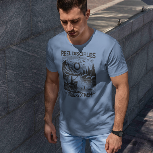 Reel Disciples Fishing Tee, Outdoorsy Gift, Fisherman Apparel, Fishers of Men Christian Tee for Outdoorsmen, Faith Based Fishing Shirt for Men