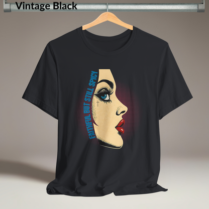 Faithful But Still Spicy Shirt, Christian Pop Art Tee, Bold Christian Woman Graphic Shirt, Funny Faith T-Shirt, Vintage Black Tee
