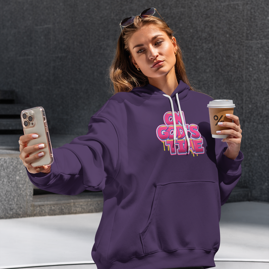 On God's Time Hoodie, Christian Graffiti Hoodie, Cozy Apparel, Faith-Based Fashion, Inspirational Clothing