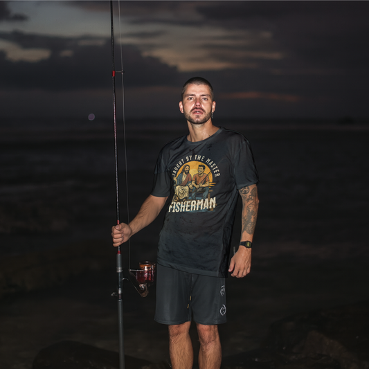 Taught by the Master Fisherman T-Shirt, Christian Fishing Tee for Men, Jesus and Fisherman Design, Faith Based Gift for Outdoorsmen