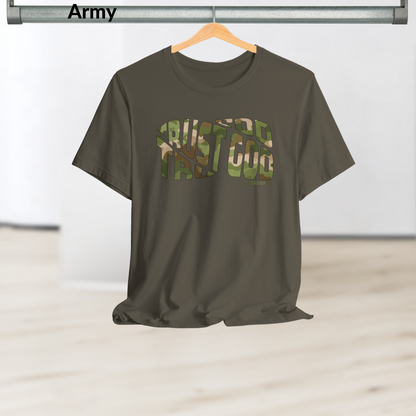 Trust God Christian Shirt, Modern Bold Faith Tee, MSTRD SD Co. Religious Graphic T-Shirt, Bible Verse Inspired Apparel