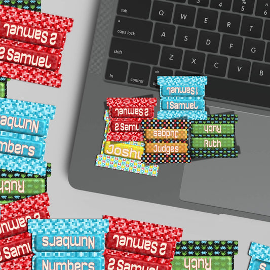 Retro Video Game Bible Tabs, Gamer-Themed Christian Tabs for Kids, Teens & Adults, Pixel Bible Study Accessories, Scripture Tab Set