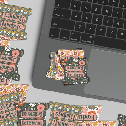 Retro Floral Bible Tabs, Christian Planner Tabs for Women, 70s-Inspired Scripture Tab Set, Faith-Based Bible Accessories