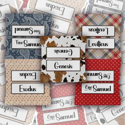 Country Western Bible Tabs, Country Inspired Bible Index Tabs, Rustic Scripture Tabs for Women & Girls