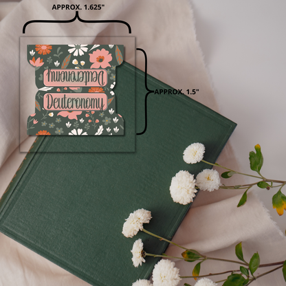 Retro Floral Bible Tabs, Christian Planner Tabs for Women, 70s-Inspired Scripture Tab Set, Faith-Based Bible Accessories