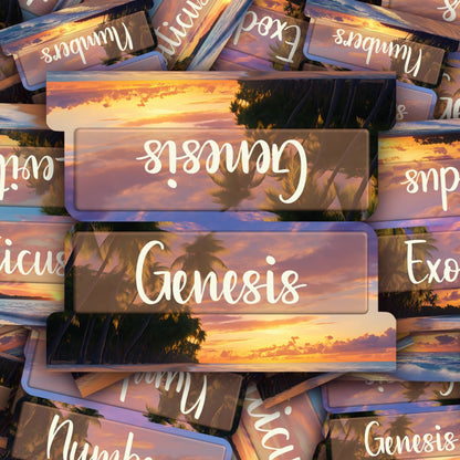 Tropical Sunset Bible Tabs, Bible Book Tabs, Scripture Divider Tabs, Sunset-Themed Bible Tabs